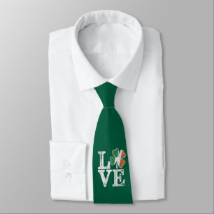 St Patricks Day Love Lucky Irish Shamrock Green Neck Tie