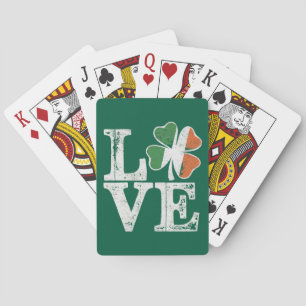St Patricks Day Love Lucky Irish Shamrock Green  Poker Cards