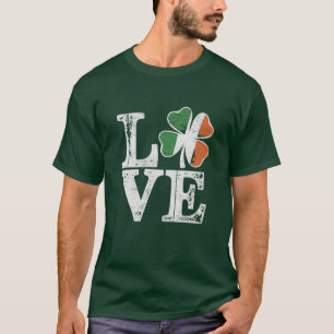 St Patricks Day Love Lucky Irish Shamrock Green T-Shirt