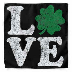 St Patrick's Day LOVE Shamrock Irish Bandana