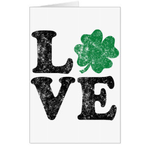 St Patrick's Day LOVE Shamrock Irish Card