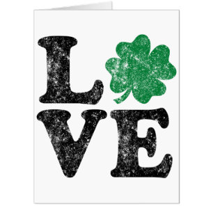 St Patrick's Day LOVE Shamrock Irish Card