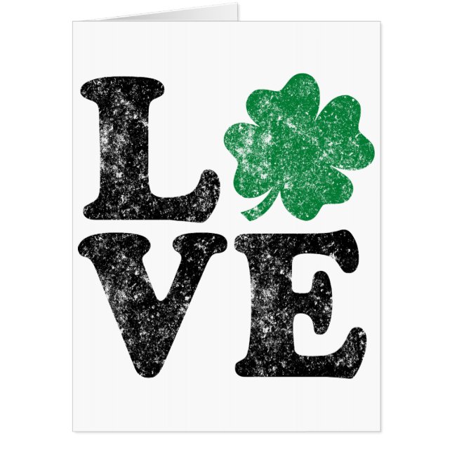 St Patrick's Day LOVE Shamrock Irish Card (Front)