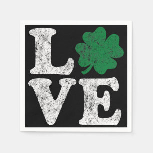 St Patrick's Day LOVE Shamrock Irish Paper Napkins