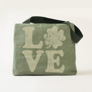St Patrick's Day LOVE Shamrock Irish Tote
