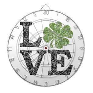 St Patricks Day LOVE with shamrock Dartboard