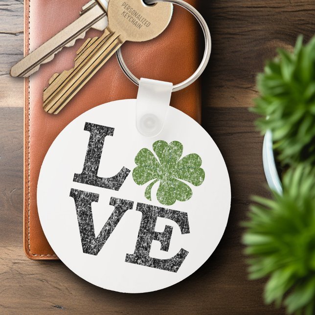 St Patricks Day LOVE with shamrock Keychain (Creator Uploaded)