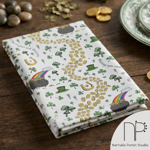 St Patricks Day Luck and Joy Dinner Napkin