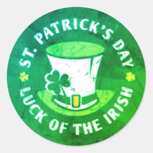 St Patricks Day Luck Classic Round Sticker