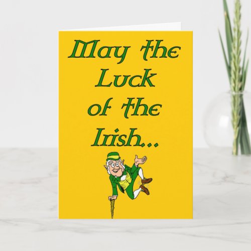 St Patricks Day Luck of the Irish Card