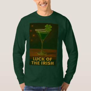 St. Patrick's Day Luck Of The Irish Clover Martini T-Shirt