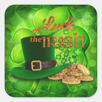 St. Patrick's Day - Luck Of The Irish" Square Sticker by steelmoment at Zazzle