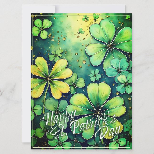 St. Patrick's Day Luck - Watercolor Shamrocks 🍀✨ (Front)
