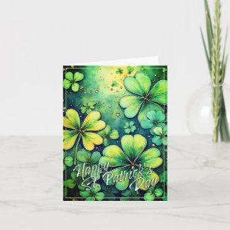 St. Patrick's Day Luck - Watercolor Shamrocks 🍀✨ Card