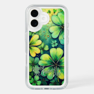 St. Patrick's Day Luck - Watercolor Shamrocks 🍀✨ iPhone 16 Case