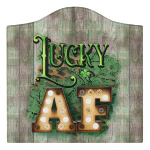 St. Patrick's Day Lucky AF Irish Marquee Lights Door Sign