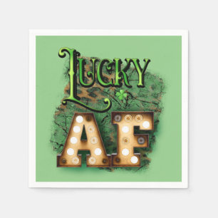 St. Patrick's Day Lucky AF Irish Marquee Lights Napkins