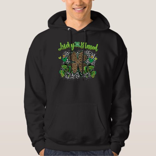 St Patricks Day Lucky And Blessed  Leopard Tye Dye Hoodie