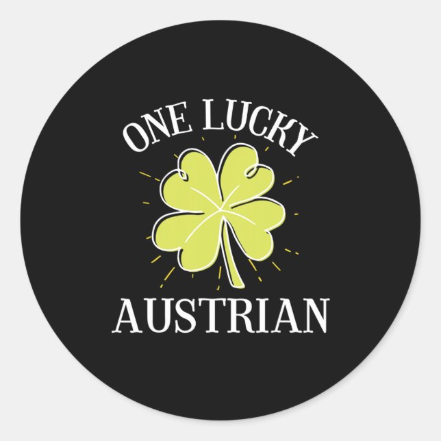 St Patricks Day Lucky Austrian Coach  Classic Round Sticker (Front)