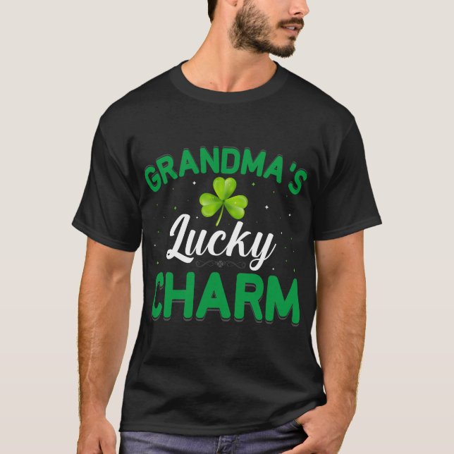 St. Patricks Day Lucky Charm Clover  T-Shirt (Front)