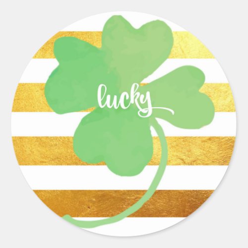 St Patricks Day Lucky Classic Round Sticker