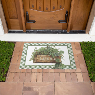 St Patrick's Day Lucky Clover Doormat
