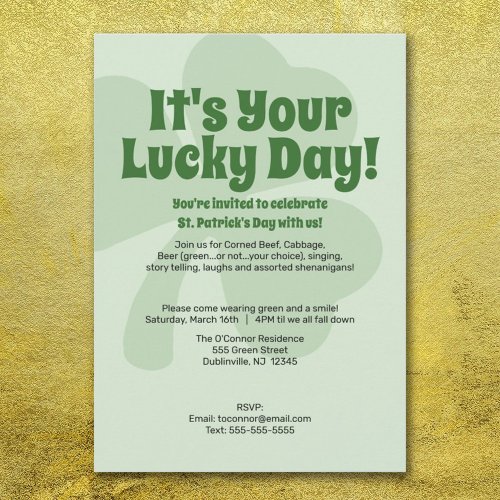 St Patricks Day _ Lucky Day Invitation