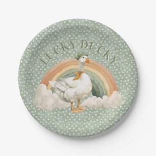 St Patrick's Day Lucky Ducky with Rainbow Paper Plates