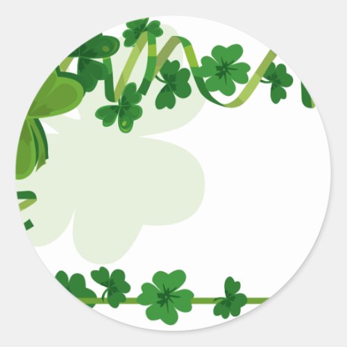 St Patricks Day Lucky Four Leaf Clover Shamrocks Classic Round Sticker