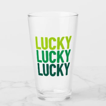 St. Patrick's Day Lucky Graphic Glass by thepixelprojekt at Zazzle