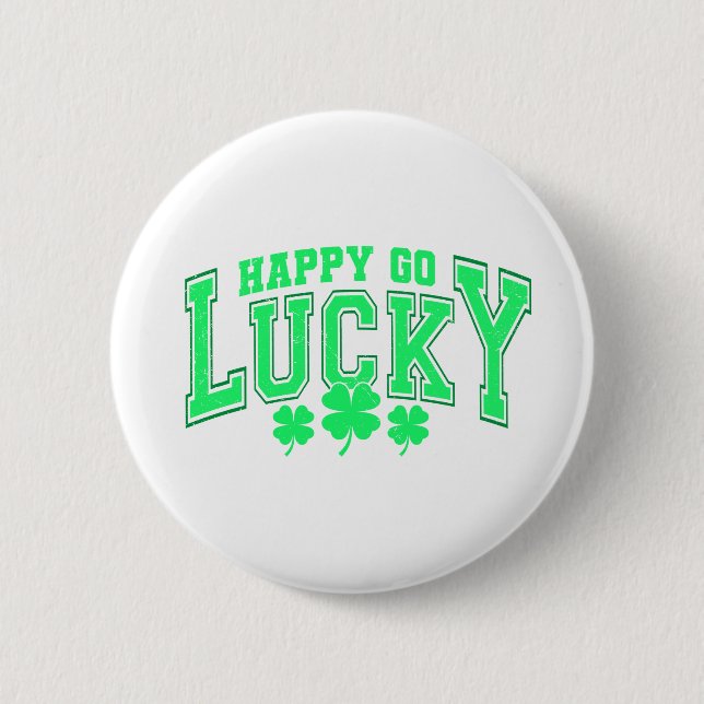 St Patrick's Day Lucky green beer stylish Button (Front)