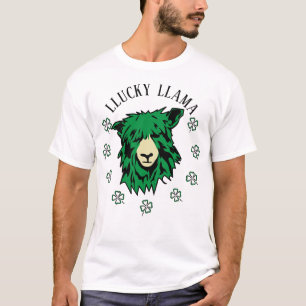 St. Patrick's Day Lucky Green Llama T-Shirt
