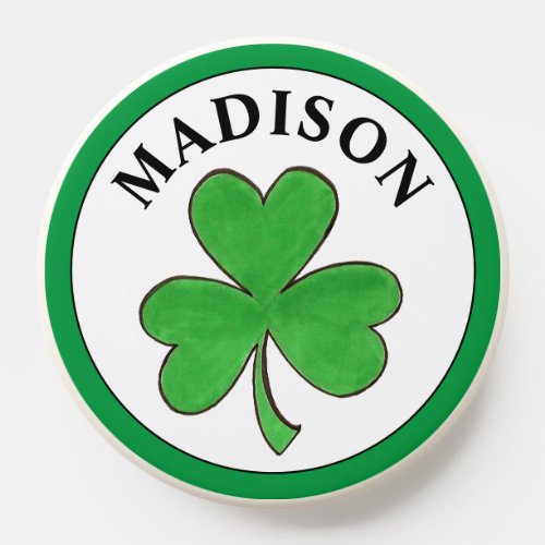 St Patricks Day Lucky Green Shamrock Clover PopSocket