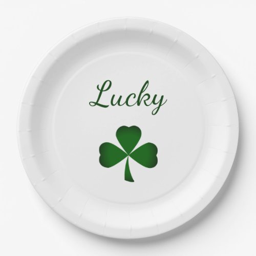 St Patricks Day Lucky Green Shamrock  Paper Plates