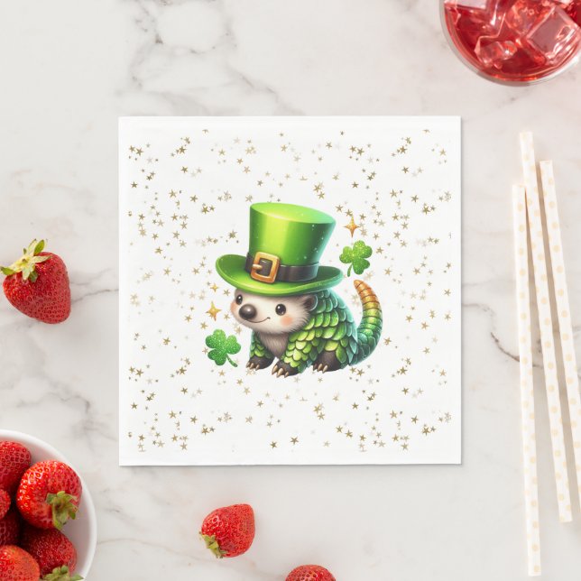 St. Patrick's Day Lucky Hedgehog Napkins (Insitu)