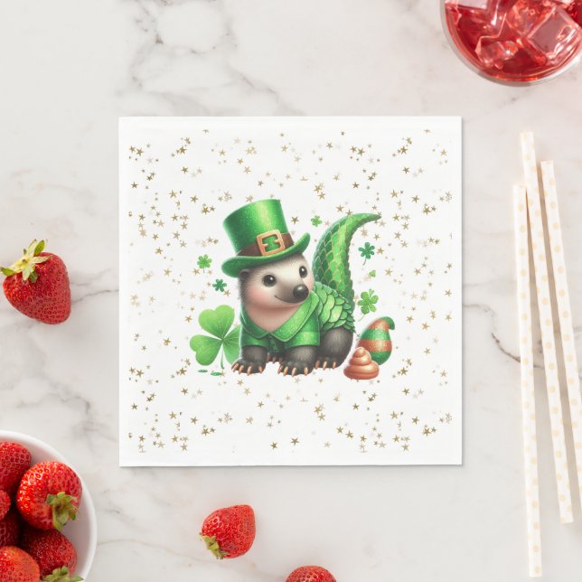 St. Patrick's Day Lucky Hedgehog Napkins (Insitu)