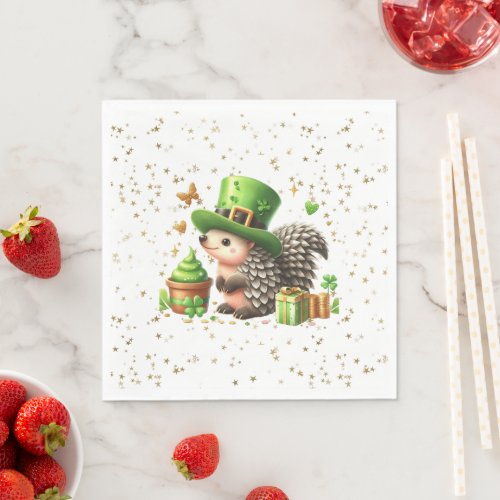 St Patricks Day Lucky Hedgehog Napkins