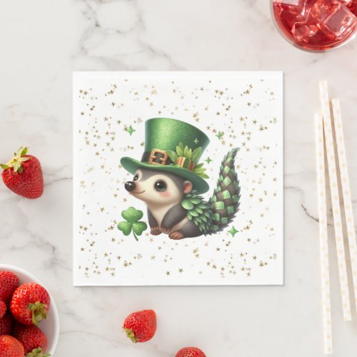 St Patricks Day Lucky Hedgehog Napkins