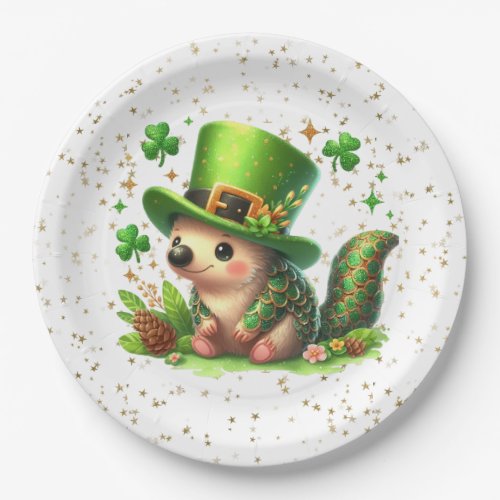 St Patricks Day Lucky Hedgehog Paper Plates