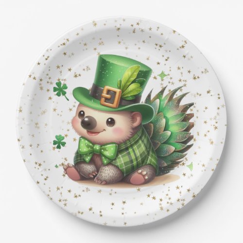 St Patricks Day Lucky Hedgehog Paper Plates