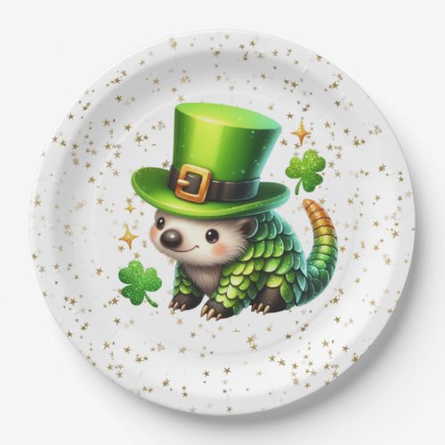 St Patricks Day Lucky Hedgehog Paper Plates