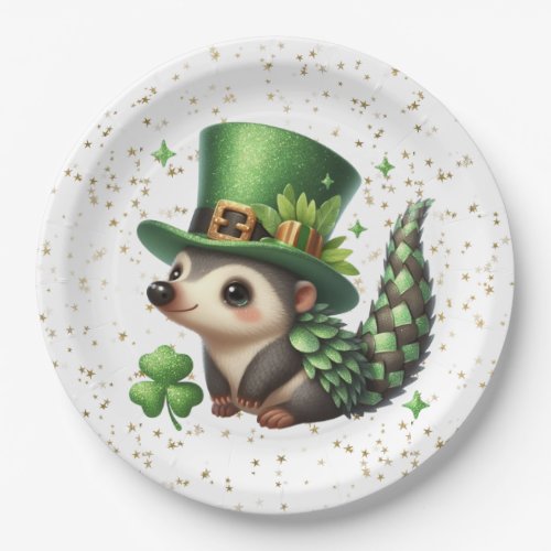 St Patricks Day Lucky Hedgehog Paper Plates