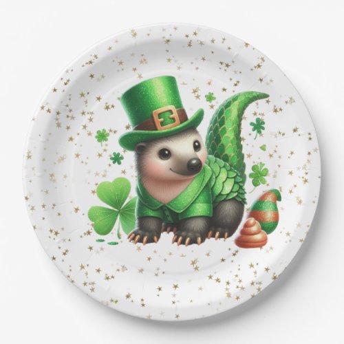 St Patricks Day Lucky Hedgehog Paper Plates