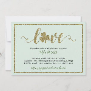 St. Patrick's Day Lucky in Love Bridal Shower Invitation