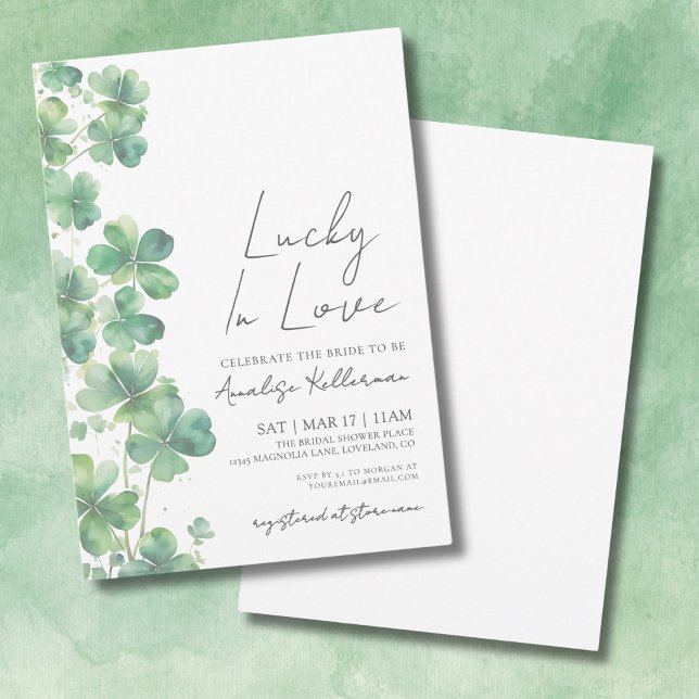 St. Patrick's Day Lucky In Love Bridal Shower Invitation (St. Patrick's Day Lucky In Love Bridal Shower Invitation)