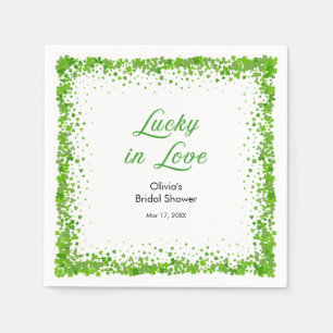 St Patrick's Day Lucky in Love Bridal Shower  Napkins