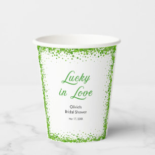 St Patrick's Day Lucky in Love Bridal Shower  Paper Cups