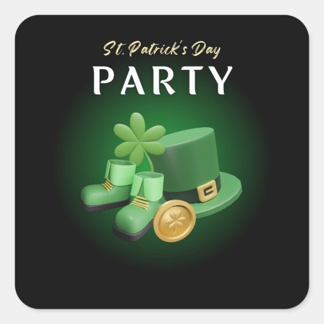 St. Patricks Day Lucky Irish -Funny Lucky Irish    Square Sticker (Front)