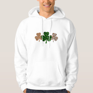 St Patricks Day Lucky Irish Green Plaid Shamrock  Hoodie