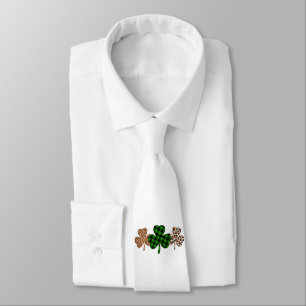 St Patricks Day Lucky Irish Green Plaid Shamrock  Neck Tie